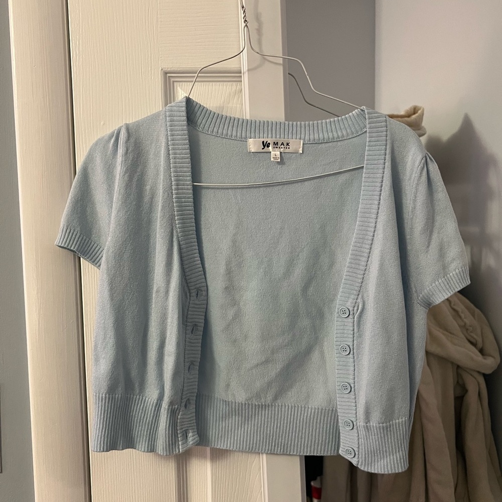 Women's Cropped Bolero Cardigan – V-Neck Button Down Knit Soft Sweater